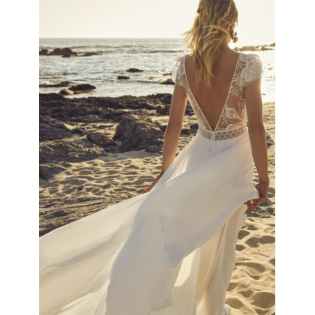 robe mariée fluide bohème dentelle Nectar Robe de mariée longue, Marylise