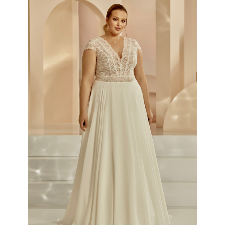 robe de mariée version grande taille, type bohème