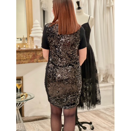 Robe cocktail noire courte Marylin