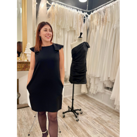 Robe courte crèpe noire, Tara Jarmon, prix dégriffé