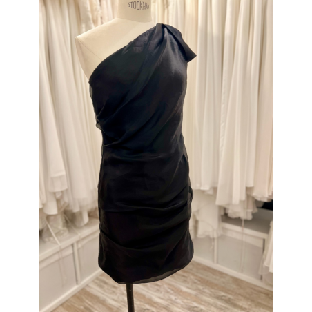 Robe de cocktail haute couture du créateur américain Jay Ahr, en soie plissée