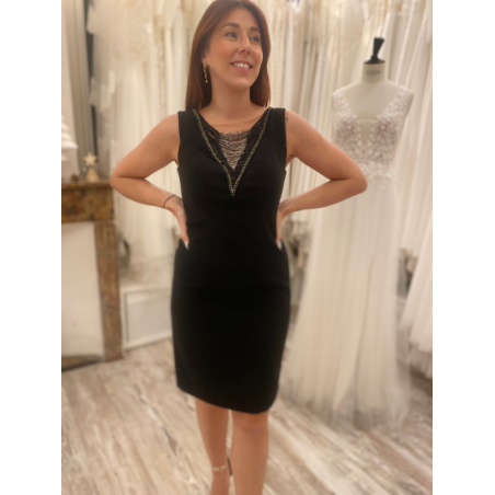 Robe courte noire cocktail