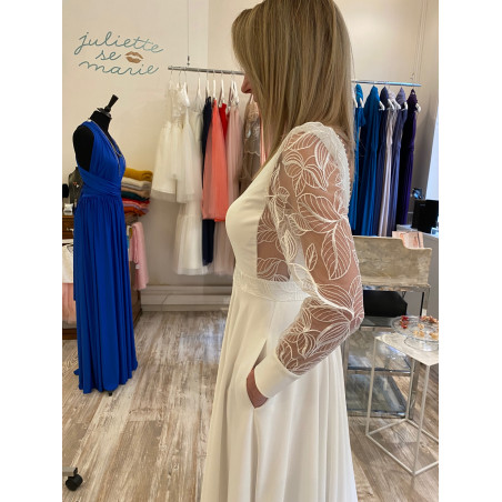 Iris, robe de mariée longue, modèle exclusif Juliette se Marie, by Lambert Créations