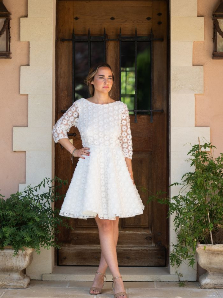 Courte Robe De Mariee Mairie Robe Marie Civil Ancolie, Robe Courte