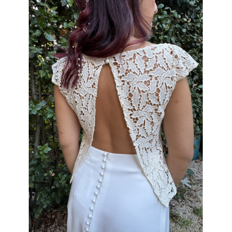 Top en guipure, dos nu. Création Atelier de Juliette, by Juliette se Marie