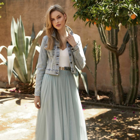 Perfecto mariée à manches longues en jean