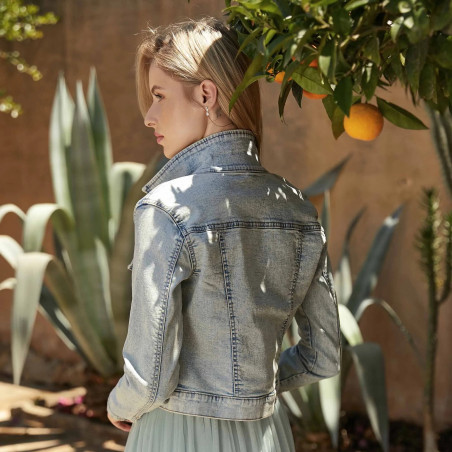 Perfecto mariée à manches longues en jean