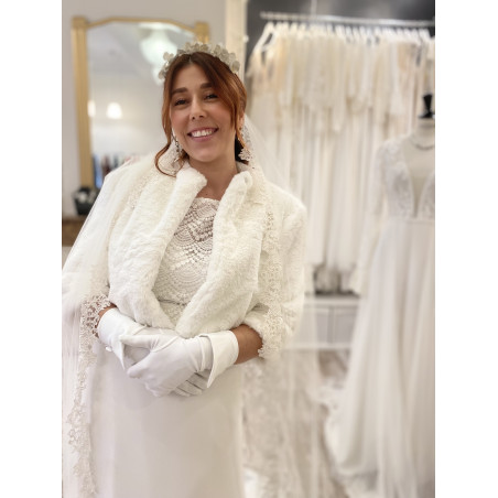 Voile de mariée tulle soft, bordure en guipure, toutes les longueurs disponibles