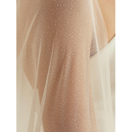 Voile de mariée long ivoire à paillettes