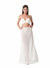 jupon de mariée long, forme A-line, ivoire