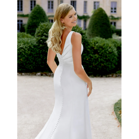 Robe de mariée  fourreau fluide sans dentelle Justin Alexander