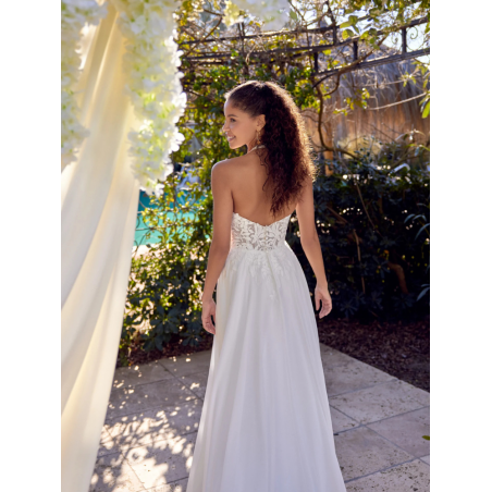 Kuti, robe bohème en dentelle longue, Justin Alexander