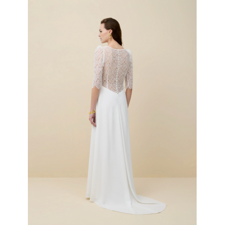 Bégonia, robe bohème manches longues et dentelles, Rembo Atelier