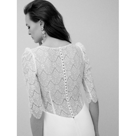 Bégonia, robe bohème manches longues et dentelles, Rembo Atelier