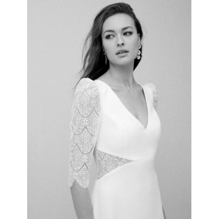 Bégonia, robe bohème manches longues et dentelles, Rembo Atelier