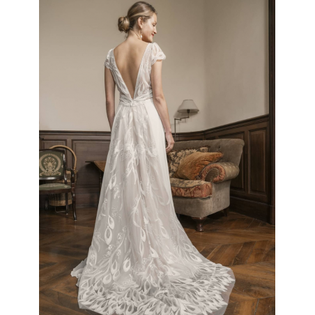 Marcy, robe princesse, dos nu, décolleté plongeant, Elsa Gary