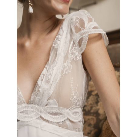 Marcy, robe princesse, dos nu, décolleté plongeant, Elsa Gary