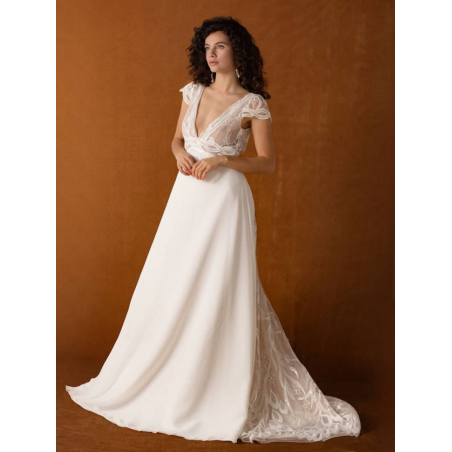 Marcy, robe princesse, dos nu, décolleté plongeant, Elsa Gary