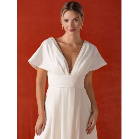 Ness, robe deux en un, dos nu, ceinture à paillette, décolleté, Elsa Gary