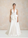 She Loves You, robe  de mariée, en taffeta, forme trapèze, dos nu, noeud, Marylise Bridal