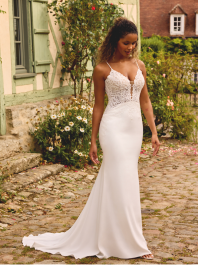 Krasici, robe sirène, dos nu, décolleté plongeant, Justin Alexander