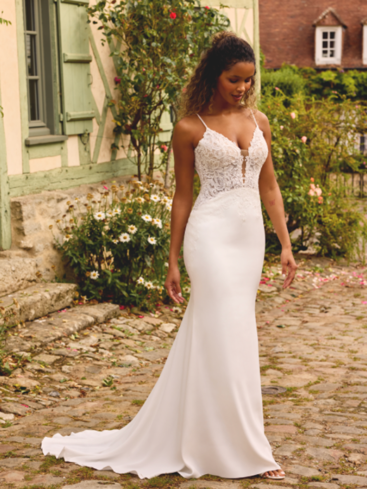 Krasici, robe sirène, dos nu, décolleté plongeant, Justin Alexander