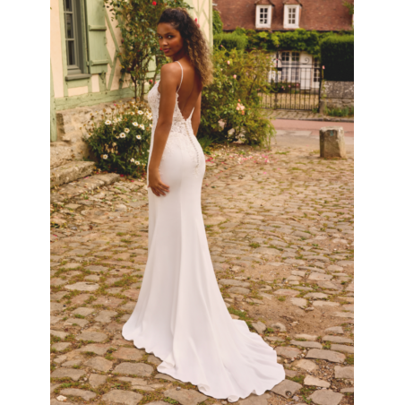 Krasici, robe sirène, dos nu, décolleté plongeant, Justin Alexander