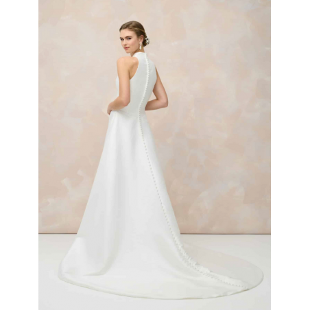 Let Me Love You, robe trapèze en mikado, décolleté, noeud dans le dos, Marylise Bridal