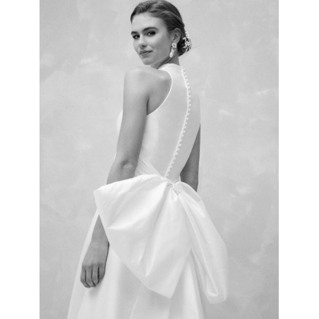 Let Me Love You, robe trapèze en mikado, décolleté, noeud dans le dos, Marylise Bridal