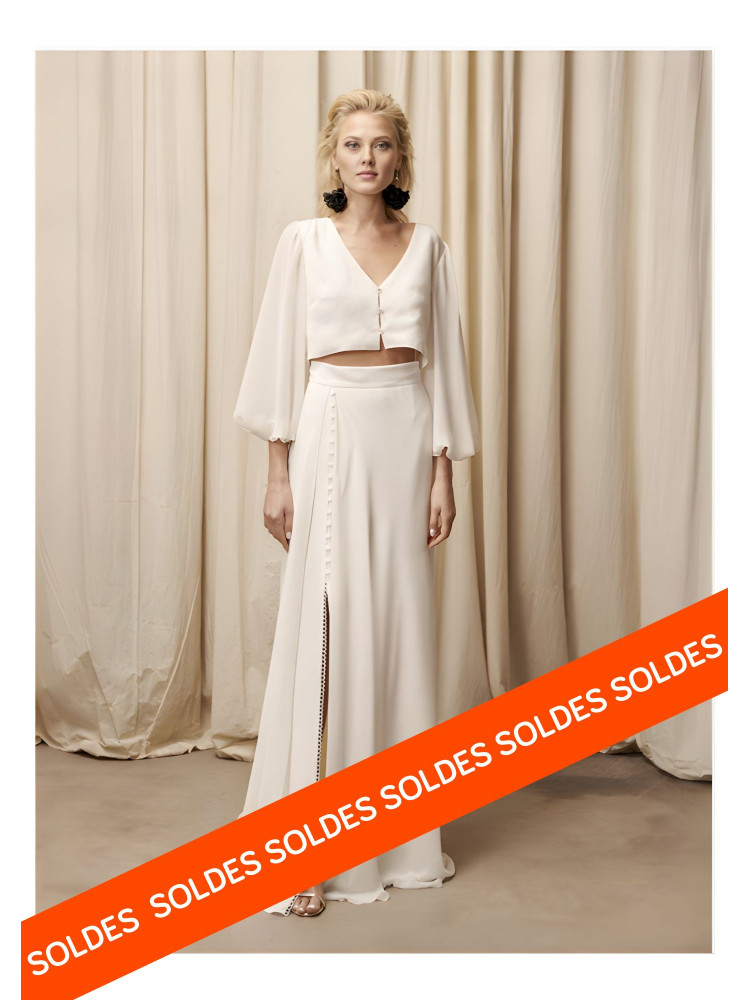 Jupe  longue de mariée mousseline Rembo Styling