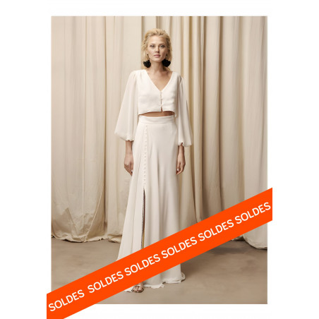 Jupe  longue de mariée mousseline Rembo Styling