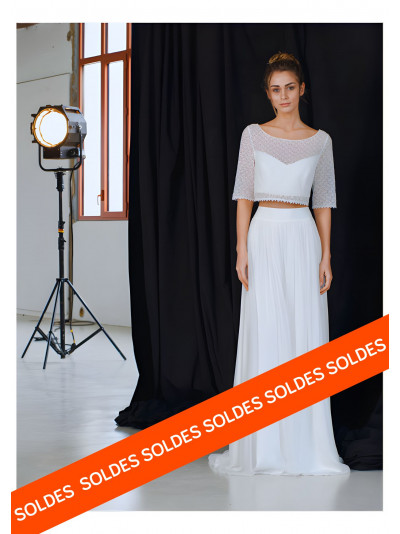 Crop top en guipure Davis de Lambert Créations