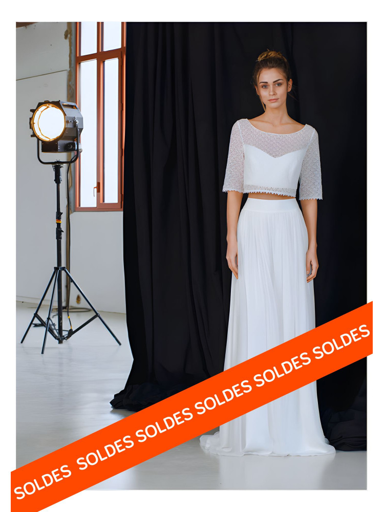 Crop top en guipure Davis de Lambert Créations