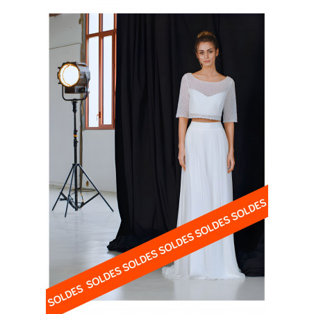 Crop top en guipure Davis de Lambert Créations