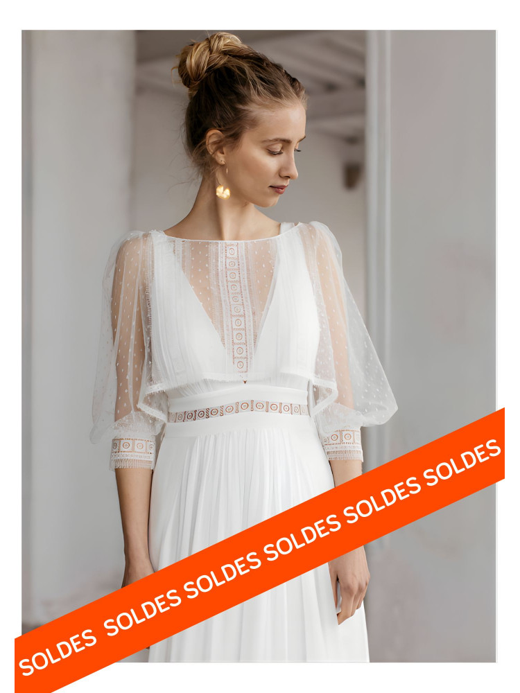 Robe Ocean et Top Oceane, soie et dentelle de Calais de Lambert Créations