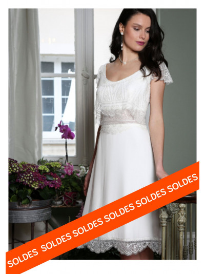 Robe civile mariée courte Elisabeth, Elsa Gary