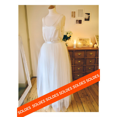 Fleur jupe de mariée longue en tulle et soie de Elise Hameau
