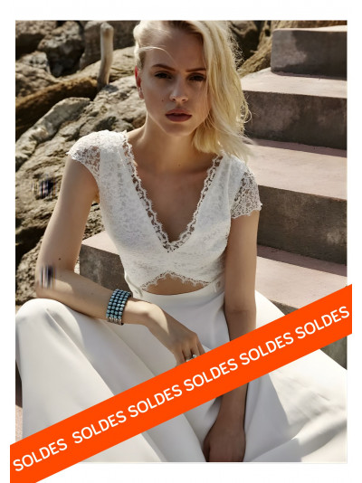 Robe longue de mariée Flore d'Elise Hameau - modèle dégriffé