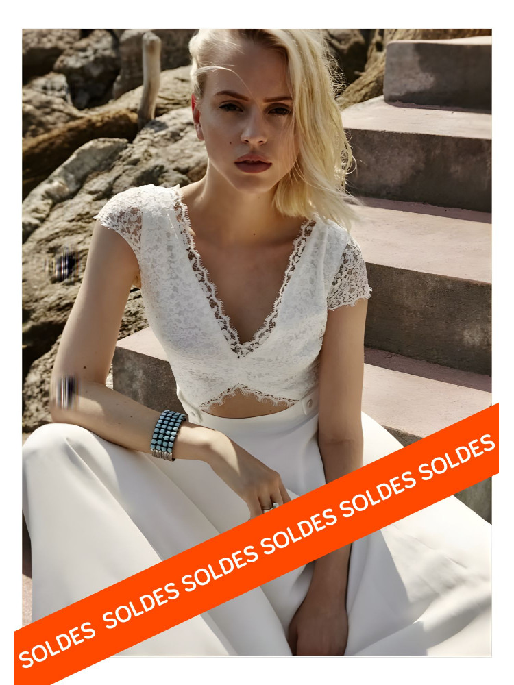 Robe longue de mariée Flore d'Elise Hameau - modèle dégriffé