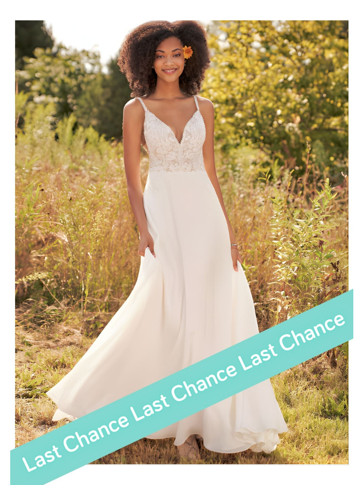 Robe de mariée longue fluide avec dentelles et bretelles, Lilian West