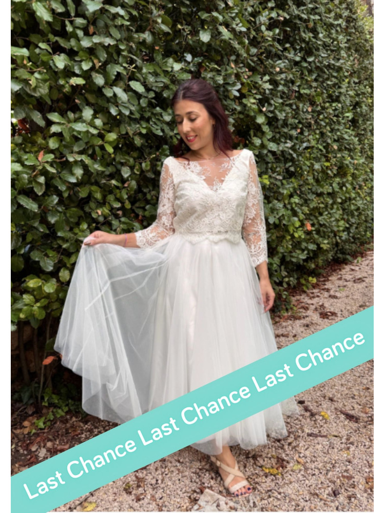 Top crop, top mariée Doris, dentelle, Lambert Créations