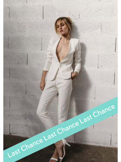 Pantalon smoking, pantalon fuseau, pantalon cigarette, pantalon mariée blanc