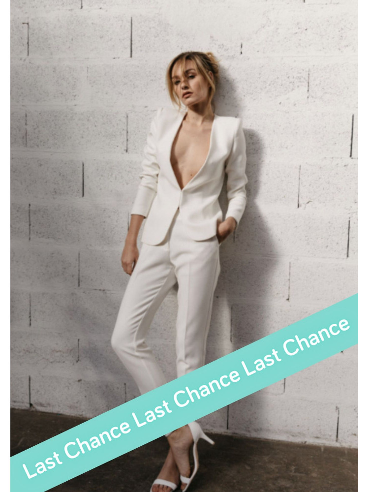 Pantalon smoking, pantalon fuseau, pantalon cigarette, pantalon mariée blanc