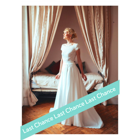 Sophiane, crop top en dentelle, encolure bateau,  Elsa Gary