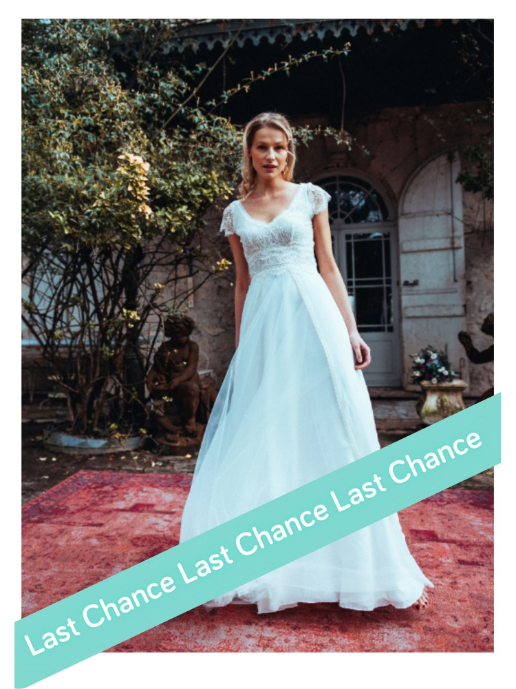 Robe fluide bohème en mousseline et dentelle