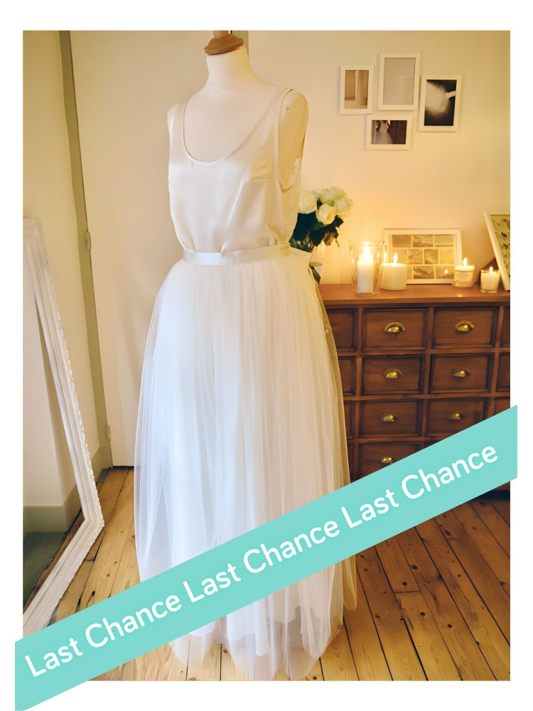 Fleur jupe de mariée longue en tulle et soie de Elise Hameau