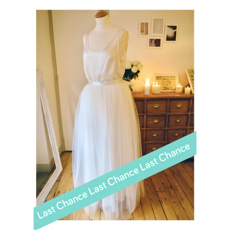 Fleur jupe de mariée longue en tulle et soie de Elise Hameau