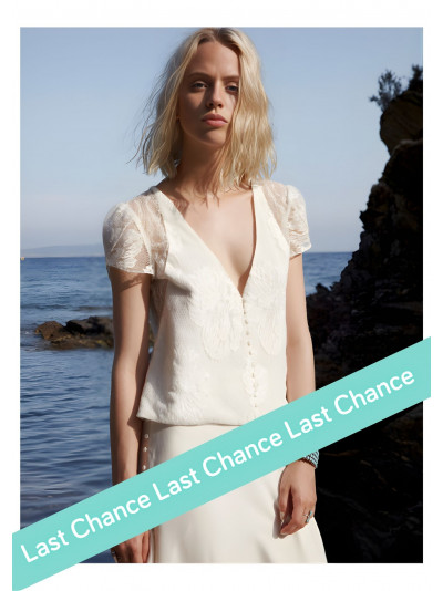 Top Lilas, dentelle de Calais bohème d'Elise Hameau