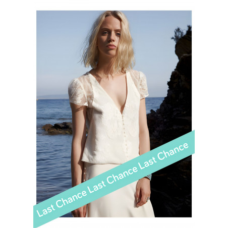 Top Lilas, dentelle de Calais bohème d'Elise Hameau