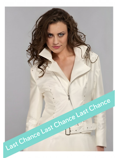 Perfecto, blouson mariée, soie sauvage ivoire, rock and Roll, Lambert Créations